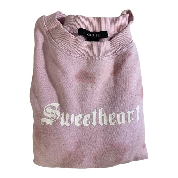 Forever 21 Pink Oversized Cropped Sweatshirt - Picture 5 of 9